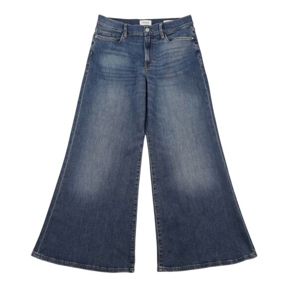 Denim - FRAME Le Pixie Palazzo Jeans Crosslane Wash Wide Leg Denim Size 32